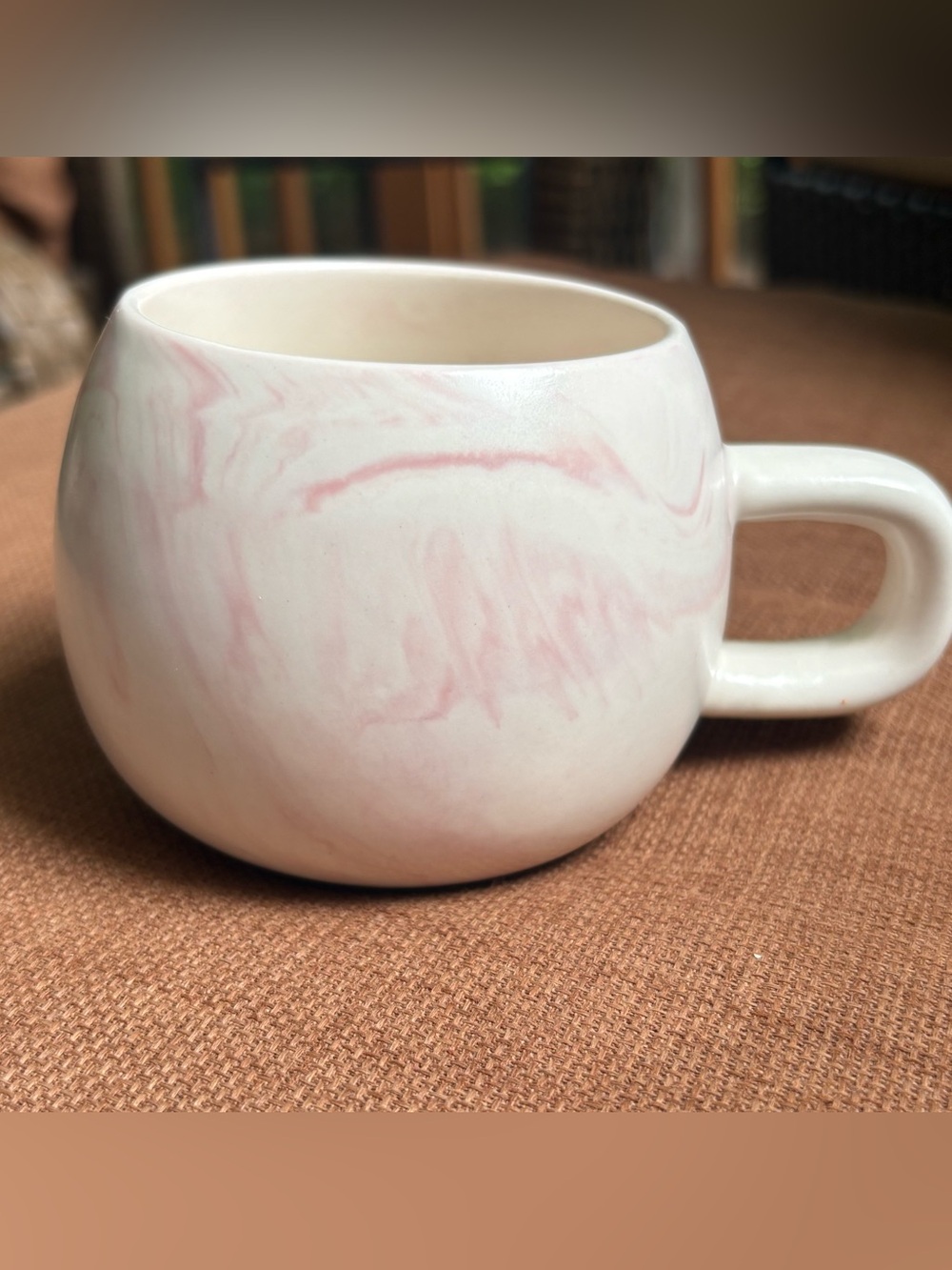 Project 62 Stoneware Marbleized Coffee Mug Pink & White Swirl 10.3 oz